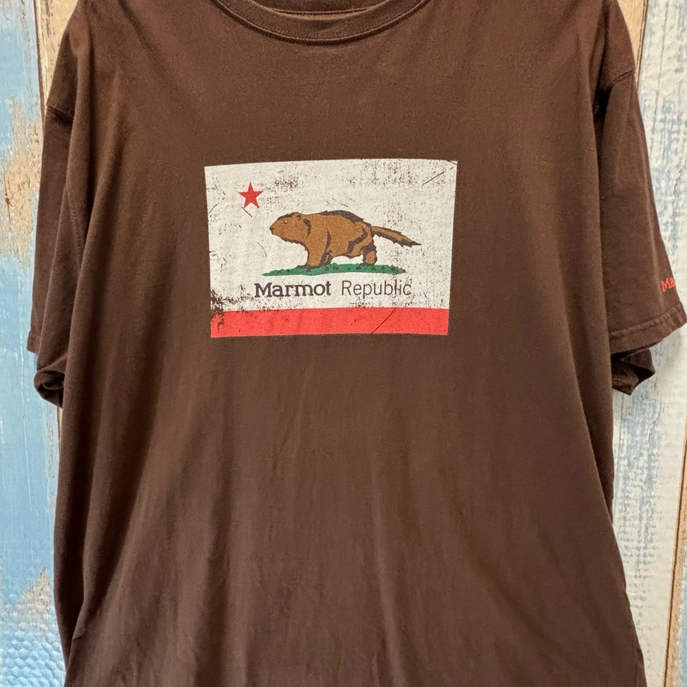 Marmot Republic Print Brown Men’s XL Short Sleeve
